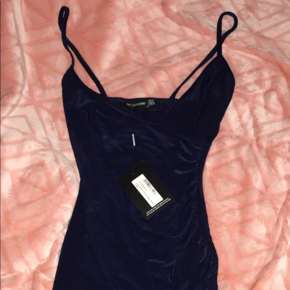 Navy blue pretty little thing body con dress